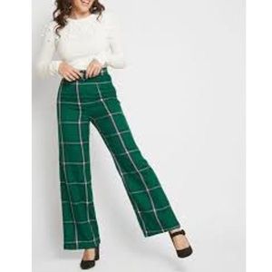 Collectif x ModCloth plaid green trousers S UK 10